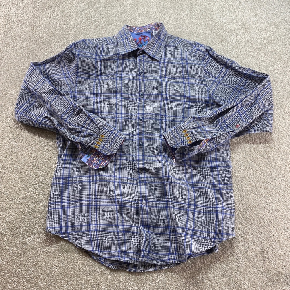 Robert Graham Shirt Mens Medium Plaid Preppy Classic Fit Button Up Long Sleeve
